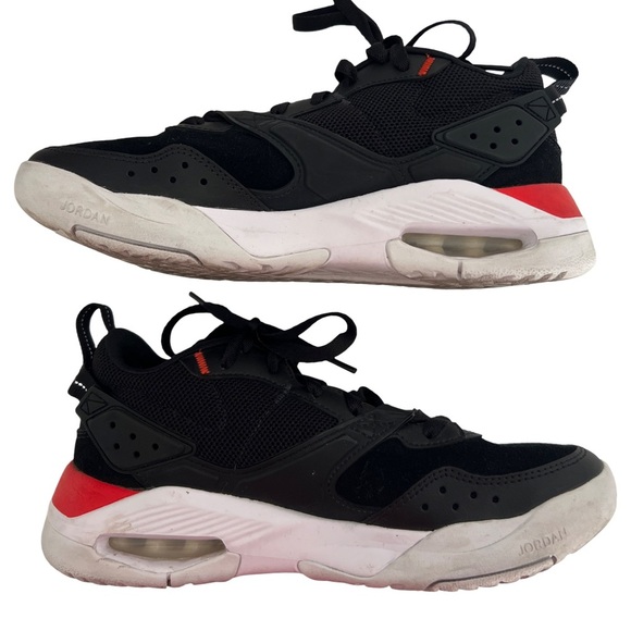 NIKE • Jordan Air Black & Red NFH 'Bred Sneakers Athletic Basketball Shoes - Picture 4 of 11